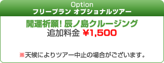 フリープラン オプショナルツアー - 開運祈願! 辰ノ島クルージング … 追加料金 ¥1,500